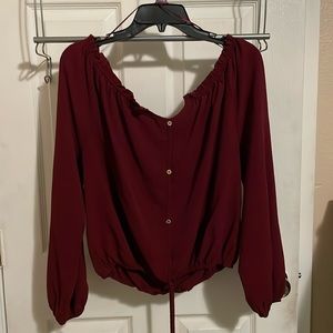 Fashion nova blouse, size XL, burgundy